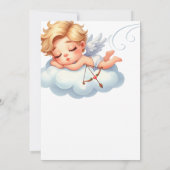 ブルーアンゲリックシルエット天国ベビーシャワー送信 招待状 (裏面)