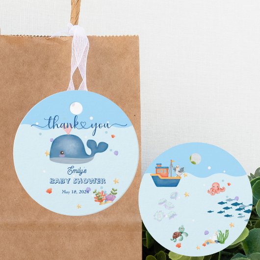 ブルーアンダーザシーシャワーホエー男の赤ちゃん フェイバータグ