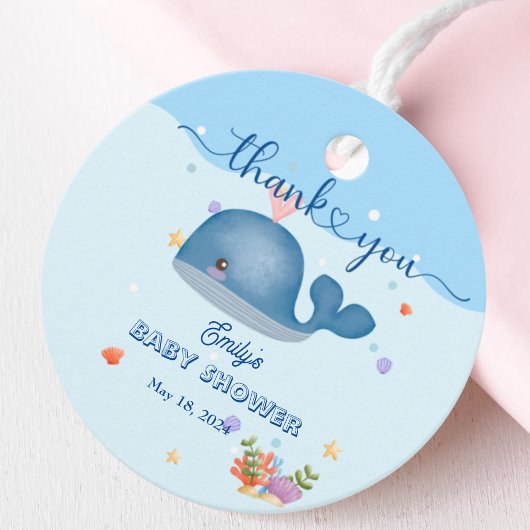 ブルーアンダーザシーシャワーホエー男の赤ちゃん フェイバータグ