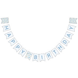 ブルーアンダーザシーバースデーパーティーデコール バンティングフラッグ