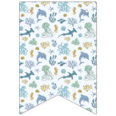 ブルーアンダーザシーバースデーパーティーデコール バンティングフラッグ (第1の旗)