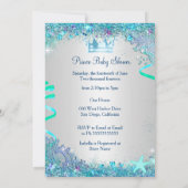 ブルーアンダーザシープリンスベビーシャワーブロンドベビー 招待状 (裏面)