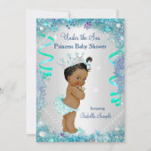 ブルーアンダーザシーベビーシャワーエスニックプリンセス 招待状 (正面)