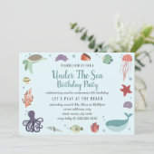 ブルーアンダーザシー子供の誕生日招待状 招待状 (スタンド正面)