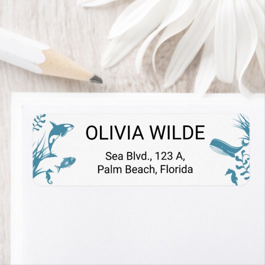 ブルーアンダーザシー差出人住所ラベル ラベル (インサイチュ)