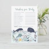 ブルーアンダーシーベビーシャワー海のベビーを願う 招待状 (スタンド正面)