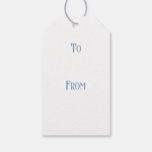 ブルーアンティークパーソナライズされたハッピーバースデー ギフトタグ (裏面)