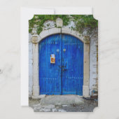 ブルーアンティークロマンチックドア結婚式招待状 招待状 (裏面)