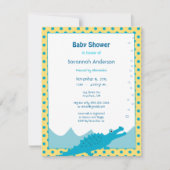 ブルーアンドイエローアリゲーター男の赤ちゃんシャワー 招待状 (正面)