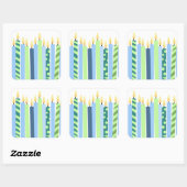 ブルーアンドイエローキャンドルボーイズ誕生日 スクエアシール (シート)