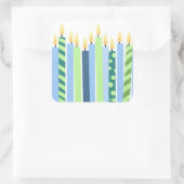 ブルーアンドイエローキャンドルボーイズ誕生日 スクエアシール (バッグ)