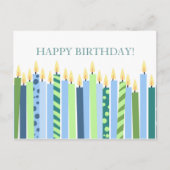 ブルーアンドイエローキャンドルボーイズ誕生日 ポストカード (正面)