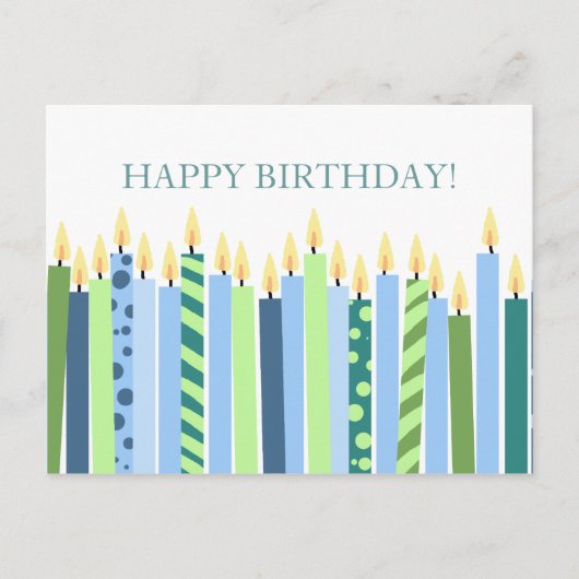 ブルーアンドイエローキャンドルボーイズ誕生日 ポストカード (正面)