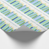 ブルーアンドイエローキャンドルボーイズ誕生日 ラッピングペーパー (角)