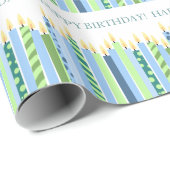 ブルーアンドイエローキャンドルボーイズ誕生日 ラッピングペーパー (ロールコーナー)