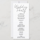 ブルーアンドイエロークレセントムーン結婚式 プログラム (裏面)