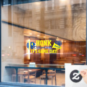 ブルーアンドイエローサッカーと応援 ウィンドウサイン (カフェ窓)