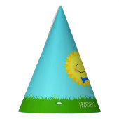 ブルーアンドイエローサンシャイン誕生日 パーティーハット (左)