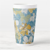 ブルーアンドイエローシャビーコテージ蝶 カフェラテマグ (正面)