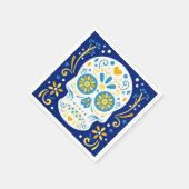 ブルーアンドイエローシュガースカル スタンダードカクテルナプキン (角)