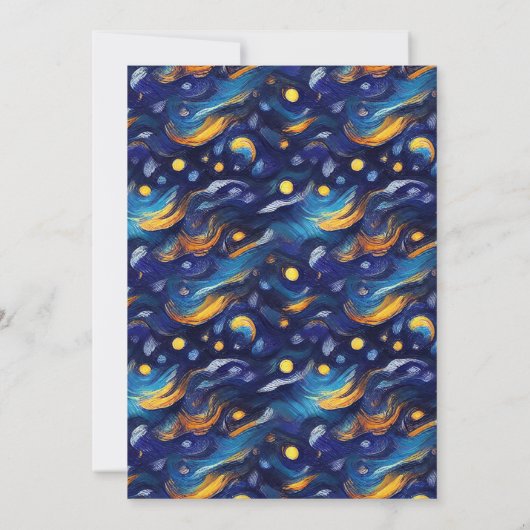 ブルーアンドイエロースターリーナイト21歳の誕生日 招待状 (裏面)