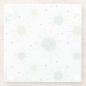 ブルーアンドイエローフランシスコスターバストミッドセンチュリー ガラスコースター (裏面)