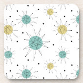 ブルーアンドイエローフランシスコスターバストミッドセンチュリー コースター (正面)