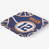 ブルーアンドオレンジスポーツテーマ紙プレート ペーパープレート (傾斜あり)