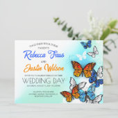 ブルーアンドオレンジチョウチョウ(昆虫)オオカバマダラ、モナーク 招待状 (スタンド正面)