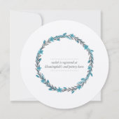 ブルーアンドクリームウィンターフローラブライダルシャワー 招待状 (裏面)