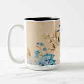 ブルーアンドクリームフローラ母の日 ツートーンマグカップ (左)