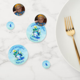 ブルーアンドグリーンアクソロトルボーイズ誕生日 パーソナライズされた コンフェッティ