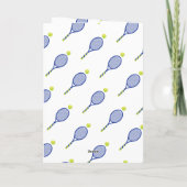 ブルーアンドグリーンテニスエース誕生日はがき カード (裏面)