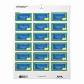 ブルーアンドグリーンテニスコート差出人住所 ラベル (フルシート)