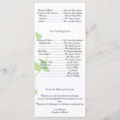 ブルーアンドグリーンバタフライつる植物結婚式 プログラム (裏面)