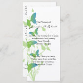 ブルーアンドグリーンバタフライつる植物結婚式 プログラム (正面/裏面)