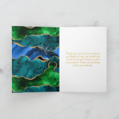 ブルーアンドグリーンピーコックアゲート誕生日 サンキューカード (内部)