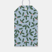 ブルーアンドグリーンホリーホリデイ ギフトタグ (裏面)