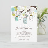 ブルーアンドグリーンメイソンジャースブライダルシャワー 招待状 (スタンド正面)