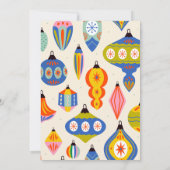 ブルーアンドグリーンレトロホリデーカード 招待状 (裏面)