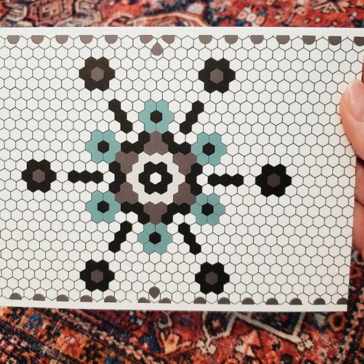 ブルーアンドグレースノーフレークタイルホリデ空白のー カード