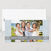 ブルーアンドグレースノーフレークホリデーカード シーズンカード (正面/裏面)