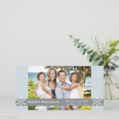 ブルーアンドグレースノーフレークホリデーカード シーズンカード (スタンド正面)