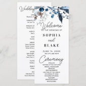 ブルーアンドグレーベリー&グリーンリー結婚式 プログラム (正面/裏面)