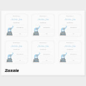 ブルーアンドグレーボーイゾウonブックブックプレート スクエアシール (シート)