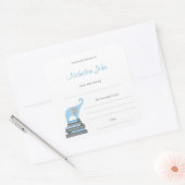 ブルーアンドグレーボーイゾウonブックブックプレート スクエアシール (封筒)