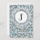 ブルーアンドグレー抽象芸術ストーン結婚式招待状 招待状 (裏面)