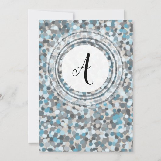 ブルーアンドグレー抽象芸術小石結婚式招待状 招待状 (裏面)