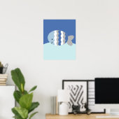 ブルーアンドグレー海シーライフ子供部屋アートプリント ポスター (ホームオフィス)