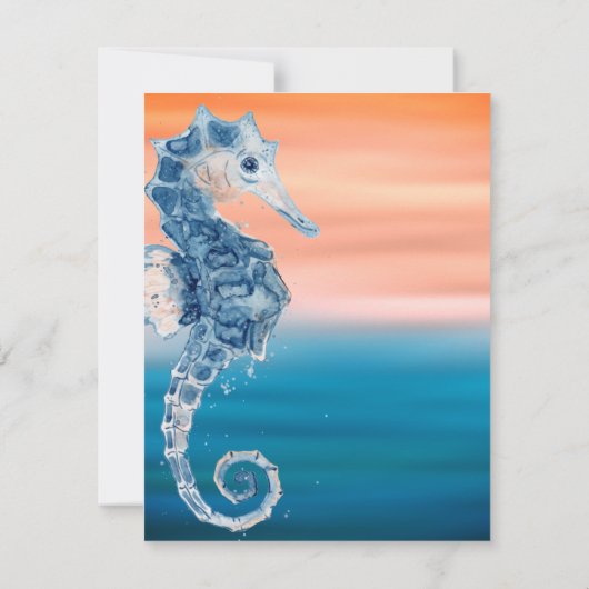 ブルーアンドコーラルシーホースビーチ結婚式 セーブザデート (裏面)